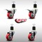 Service Caster 3'' SS Red Poly Swivel 1-7/8'' Expanding Stem Caster Set 2 Total Lock Brakes, 4PK SCC-SSEXTTL20S314-PPUB-RED-2-S-2-178 - alternate 2